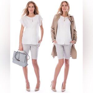 Seraphine Maternity City Bermuda Jean Shorts Mason Stone Grey Size US 4